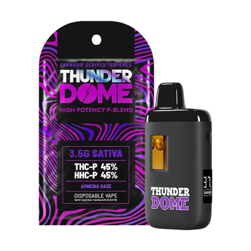 Thunder Dome Amnesia Haze High Potency P Blend THC Disposable – 3.5G - Sativa