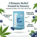 Snoozy Relief Delta 9 THC Gummies with CBC+CBD+CBG - Infographic