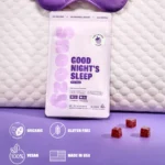 Snoozy Zero THC - Good Night's Sleep CBD+CBN Gummies - Bag of Gummies On Mattress