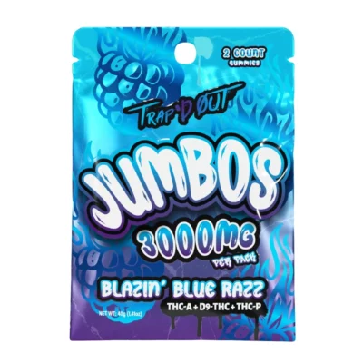 Hixotic Trap'd Out 3000mg Jumbo THC Gummies - Blazin' Blue Razz