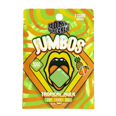 Domewrecker 2 Count Jumbos - 3000mg Delta 9+ THCp + Delta 8 Gummies - Tropical Hulk Flavor