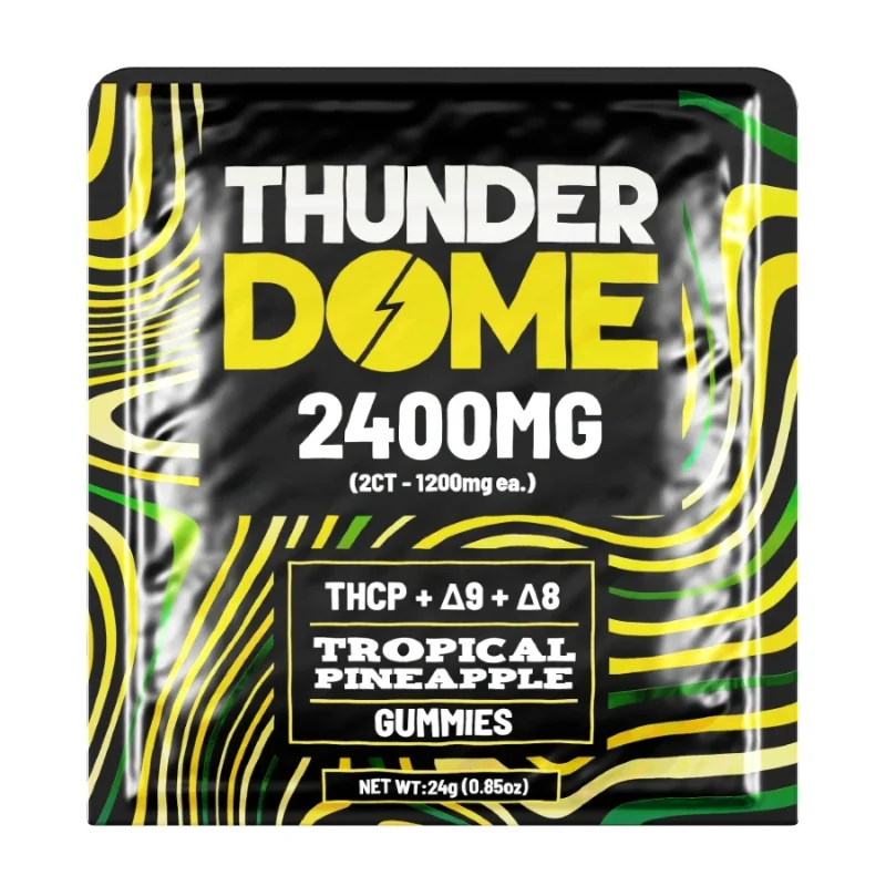 Thunder Dome 2400mg THC Gummies - 2 Pack Tropical Pineapple Flavor