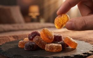 cbn gummies on table