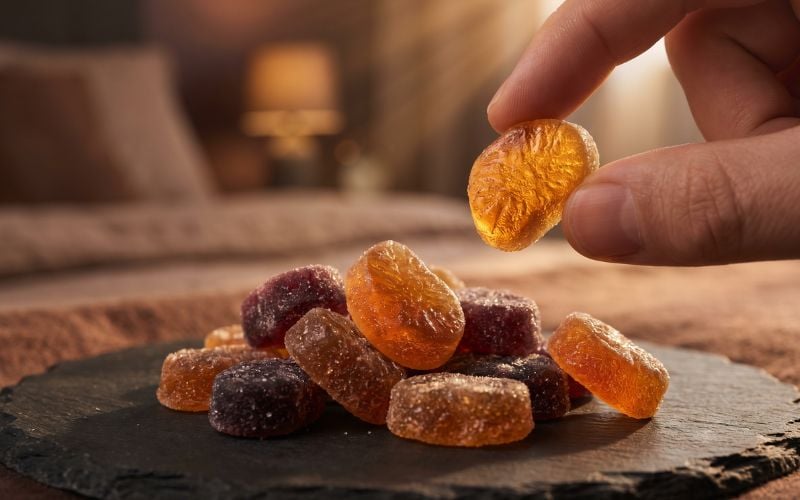 cbn gummies on table